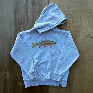 WEST LYFE SUPER SOFT COZY FISH GRAPHIC Women’s Heather Gray Pullover Hoodie sz S